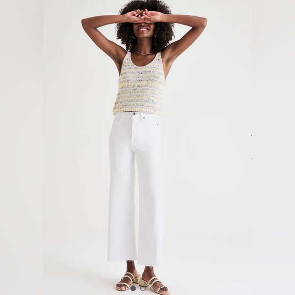 Splendid High Waist Wide Leg Crop Jean size 26 raw hem NWT - Picture 2 of 14